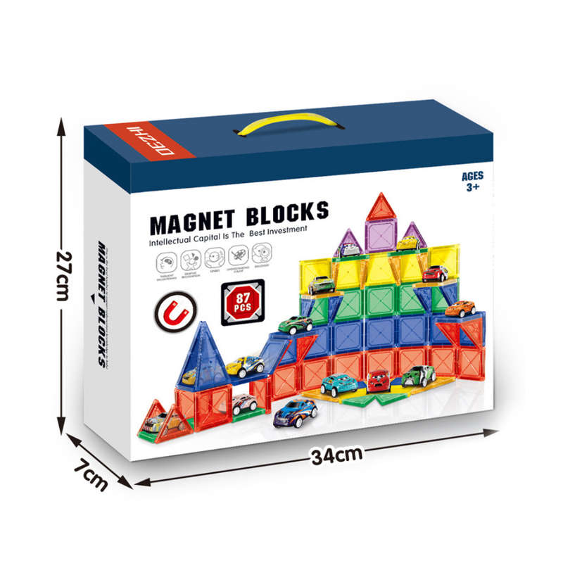 Cogo - Magnetic Tiles with Cars Set - 87 Pieces