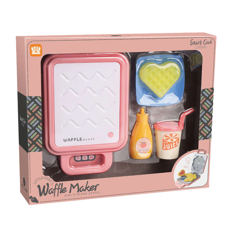 Pretend & Play Waffle Set with Lights, Sound & Colour Changing Food - Pink
