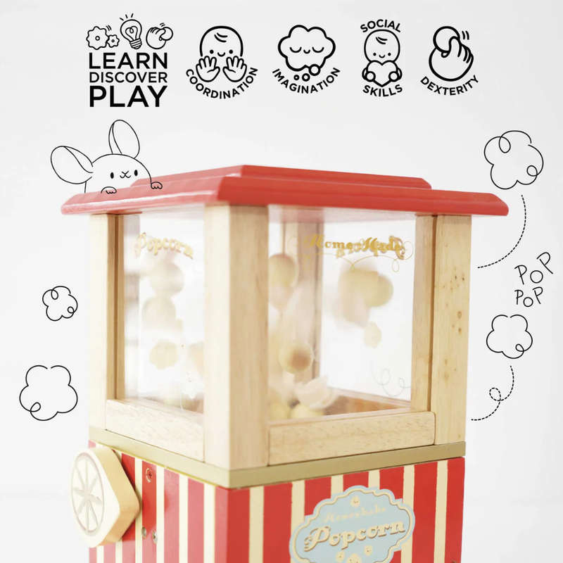 Le Toy Van - Pretend & Play - Vintage Wooden Popcorn Maker - 8pcs