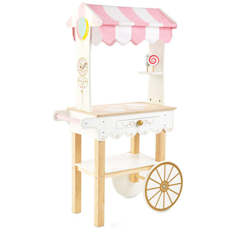 Le Toy Van - Pretend & Play - Wooden Tea & Treats Trolley Market Stall - 4pcs