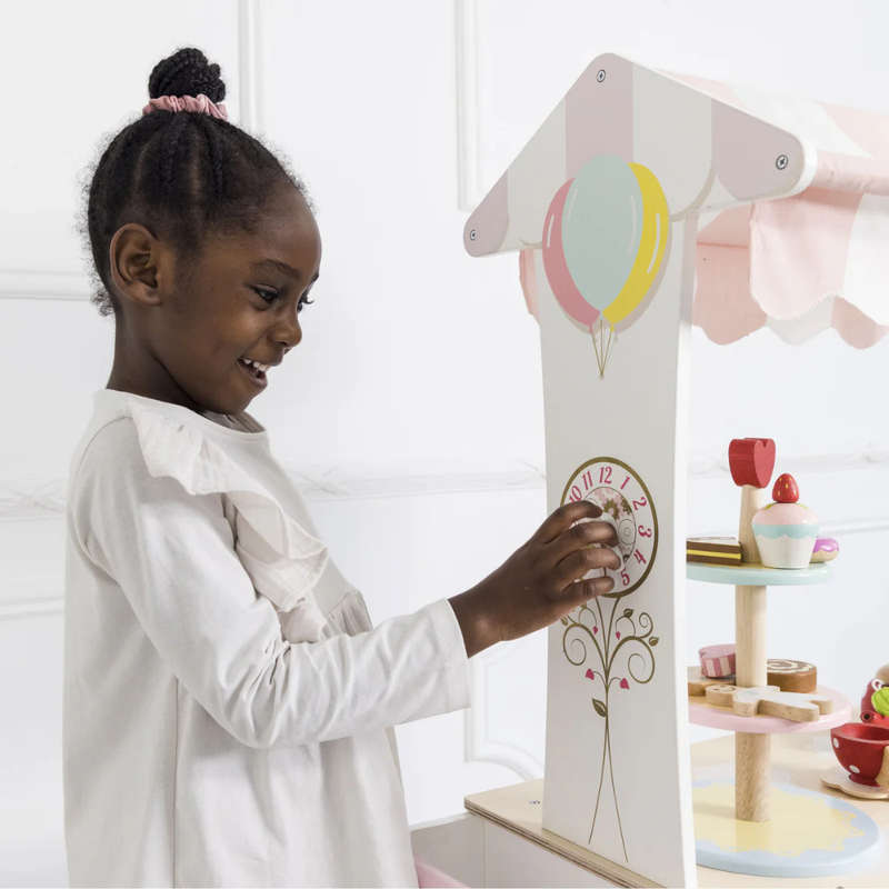 Le Toy Van - Pretend & Play - Wooden Tea & Treats Trolley Market Stall - 4pcs