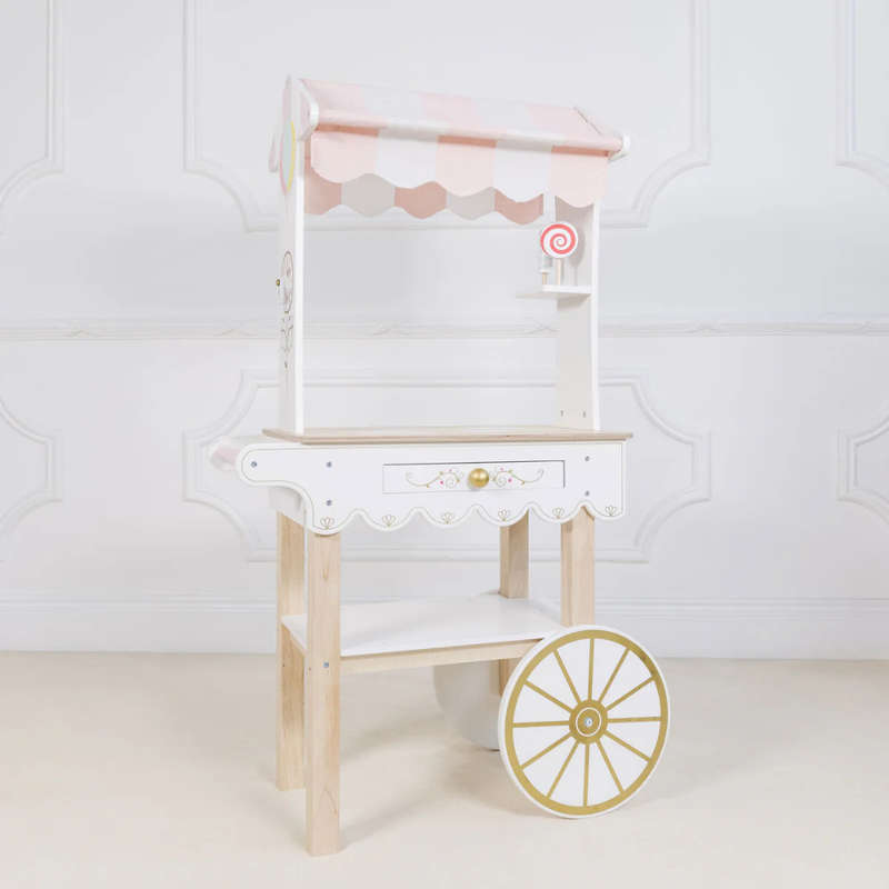 Le Toy Van - Pretend & Play - Wooden Tea & Treats Trolley Market Stall - 4pcs