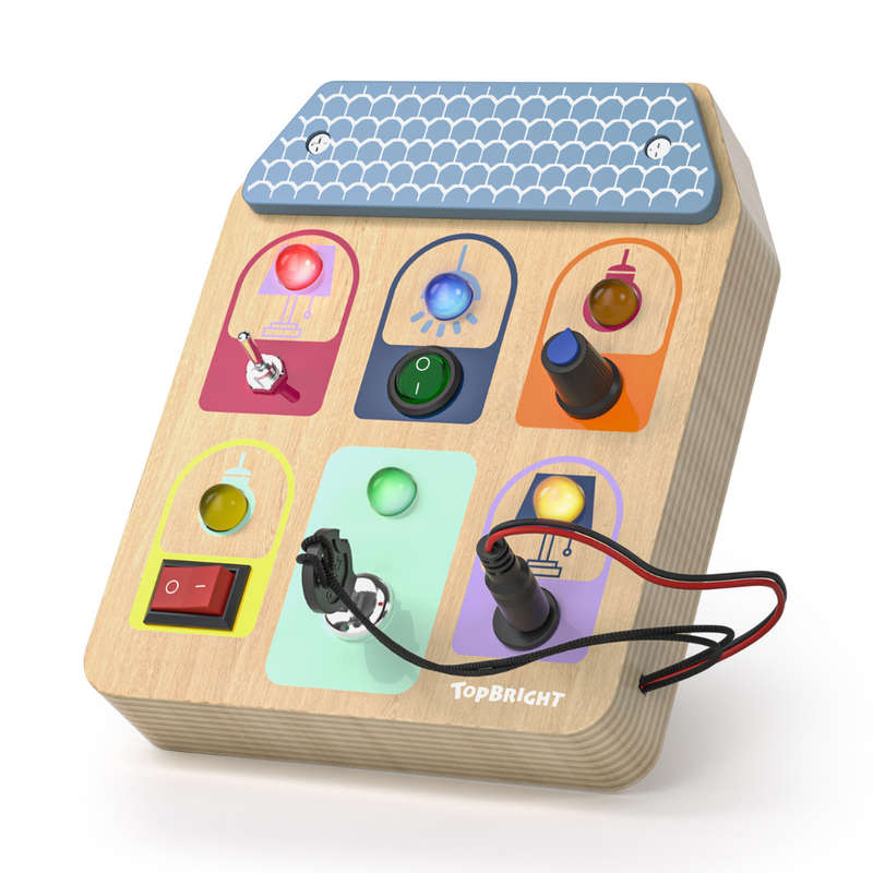 TopBright - Wooden Busy Board - Light Switches