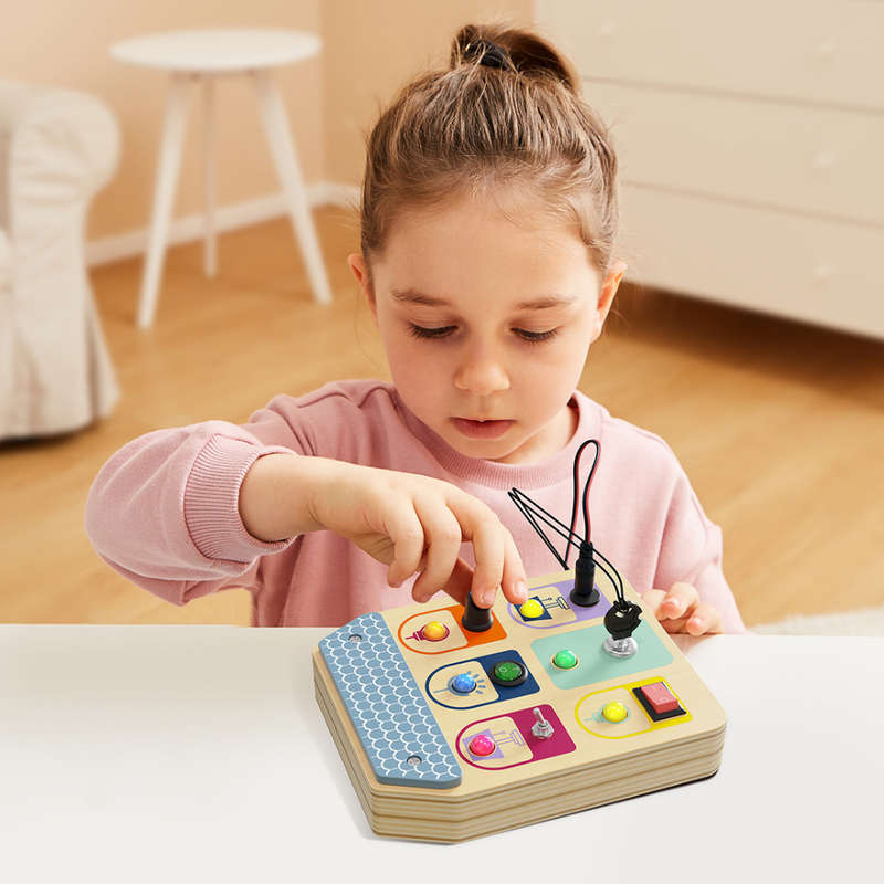 TopBright - Wooden Busy Board - Light Switches