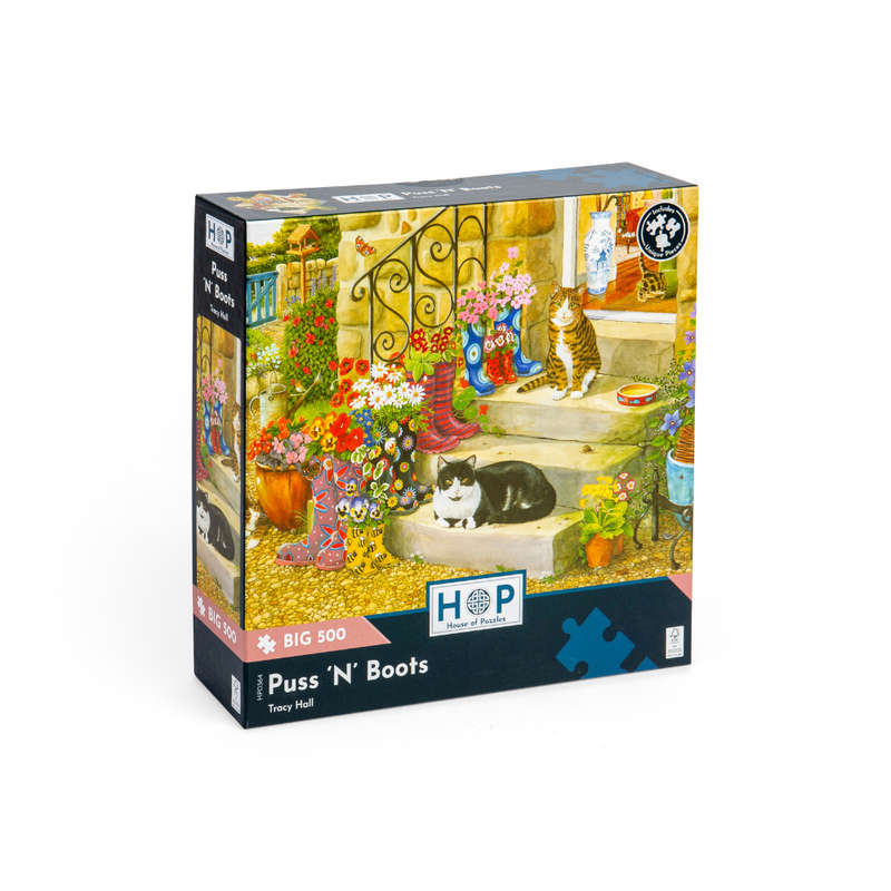 House of Puzzles - Puss 'N' Boots - XL Pieces - 500 Piece Jigsaw Puzzle