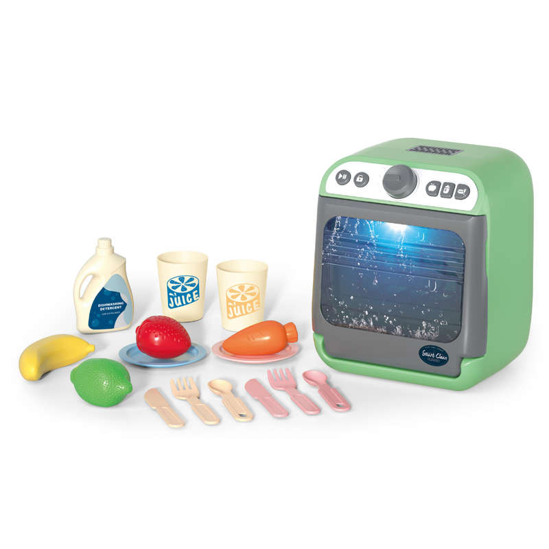 Pretend & Play Dishwasher Set with Sound, Lights & Accessories - Green