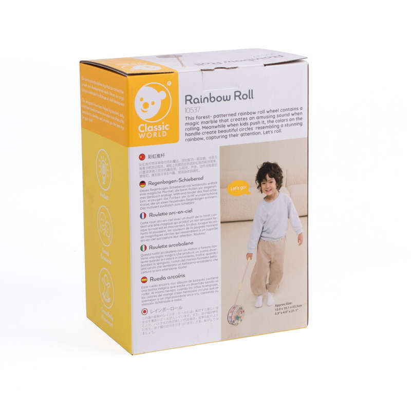 Classic World - Wooden Rainbow Roll - Pull & Push Toy