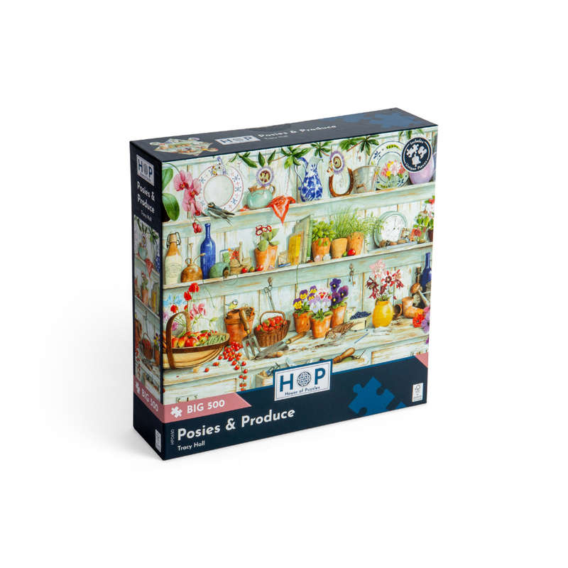 House of Puzzles - Posies & Produce - XL Pieces - 500 Piece Jigsaw Puzzle