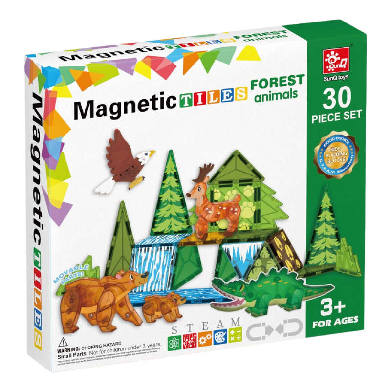 Magnetic Tiles - Forest Animals Set - 30 Pieces