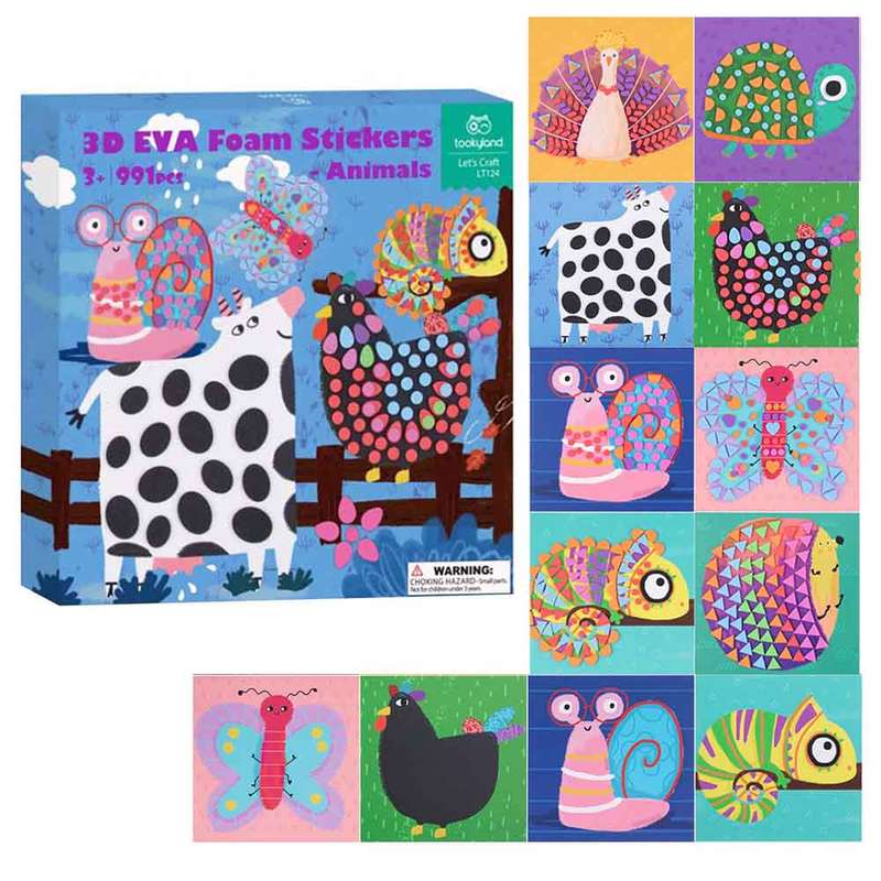 TookyToy - 3D EVA Foam Stickers - Animals