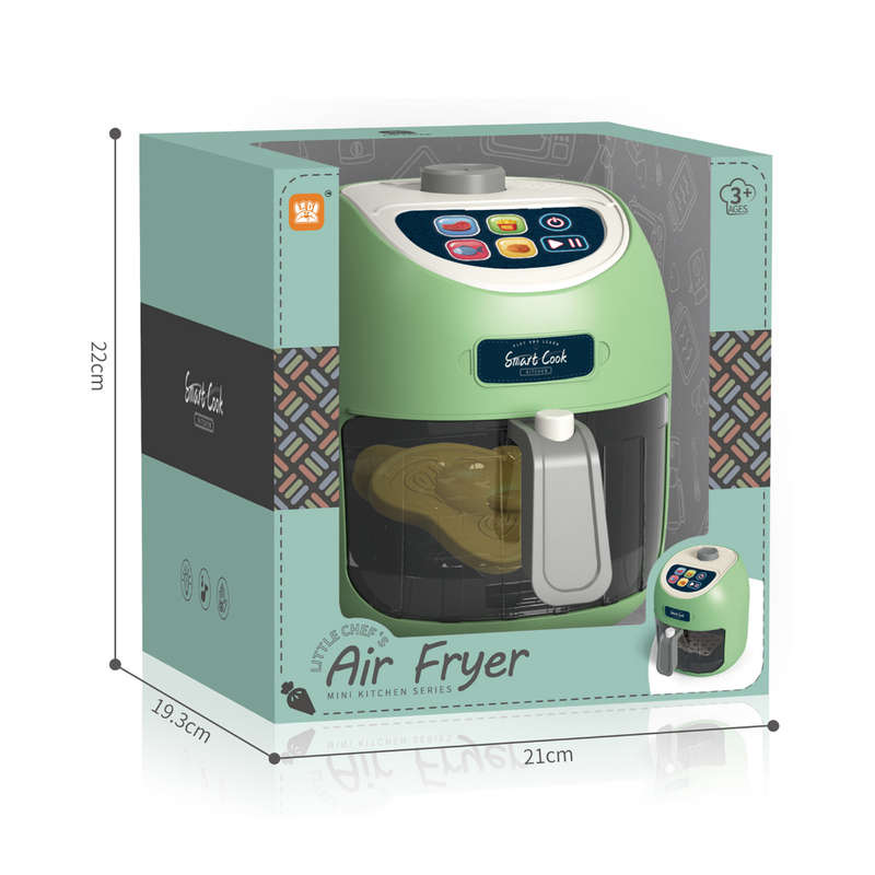 Pretend & Play Air Fryer with Light, Sound & Colour Changing Food - Green