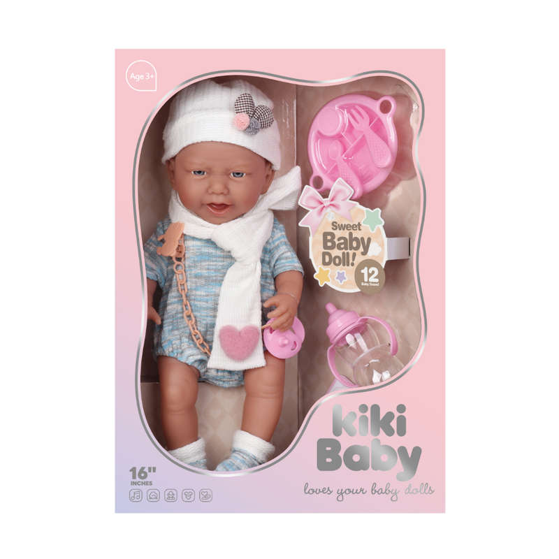Baby Doll with Vinyl Body, 12 Sounds, Clothing & Accessories - 40cm