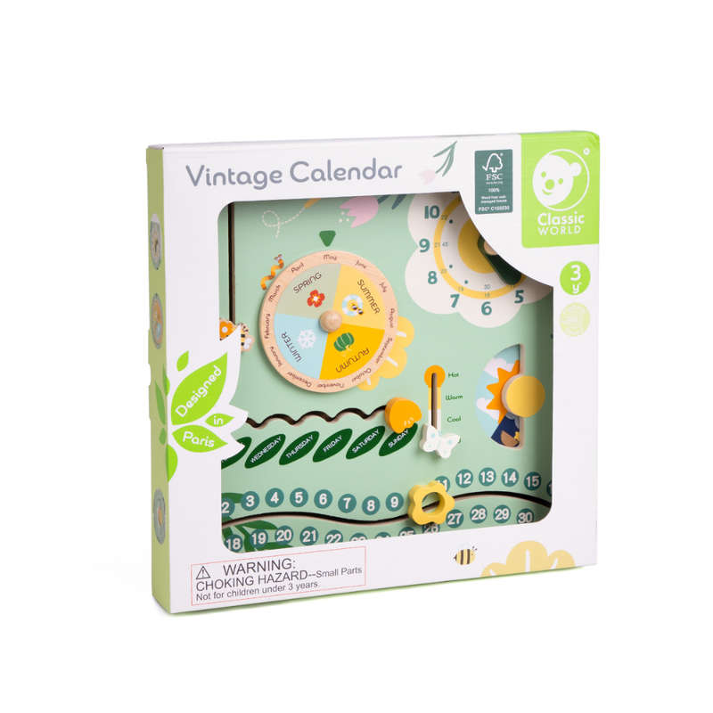 Classic World - Vintage Wooden Calendar