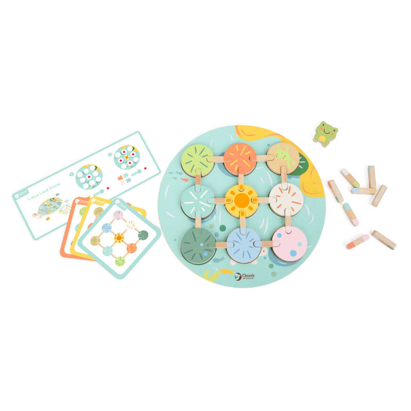 Classic World - Lotus Leaf Game - Wooden Colour & Shape Matching Toy - 31pcs