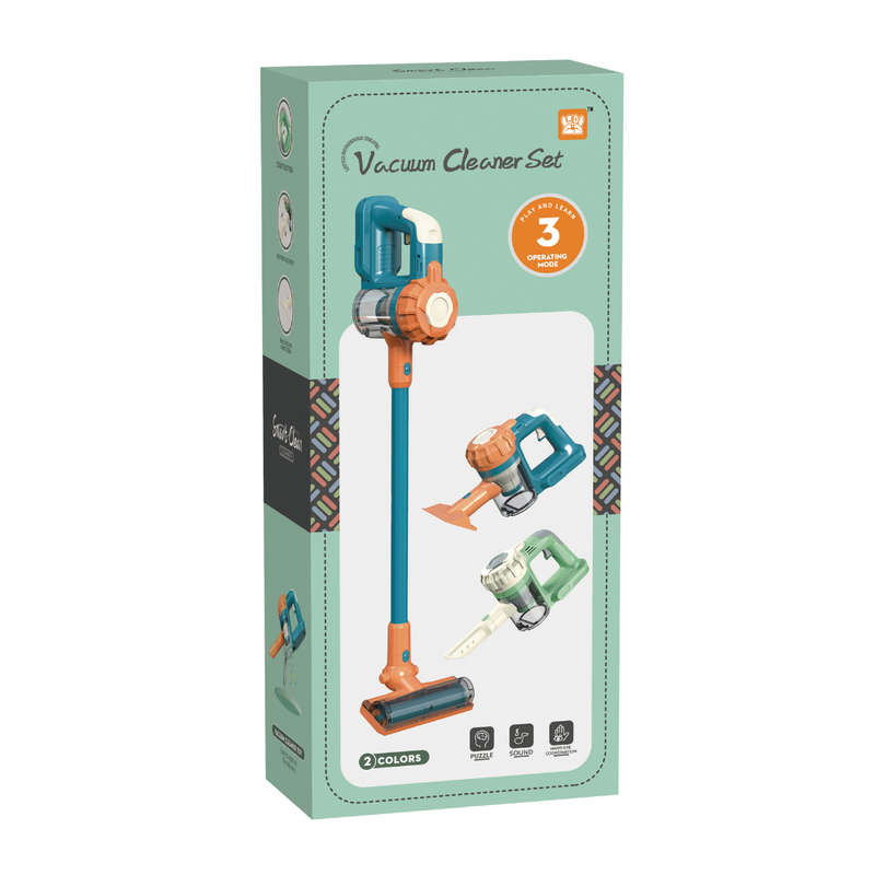 Pretend & Play Vacuum Cleaner with Suction Power & Sound Effects - Green