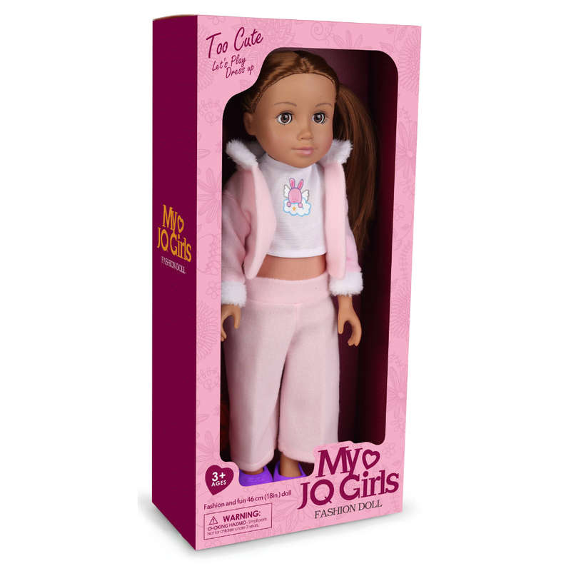 Fashion Doll - Brown Hair, Clothes & Ballerina Flats - 46cm