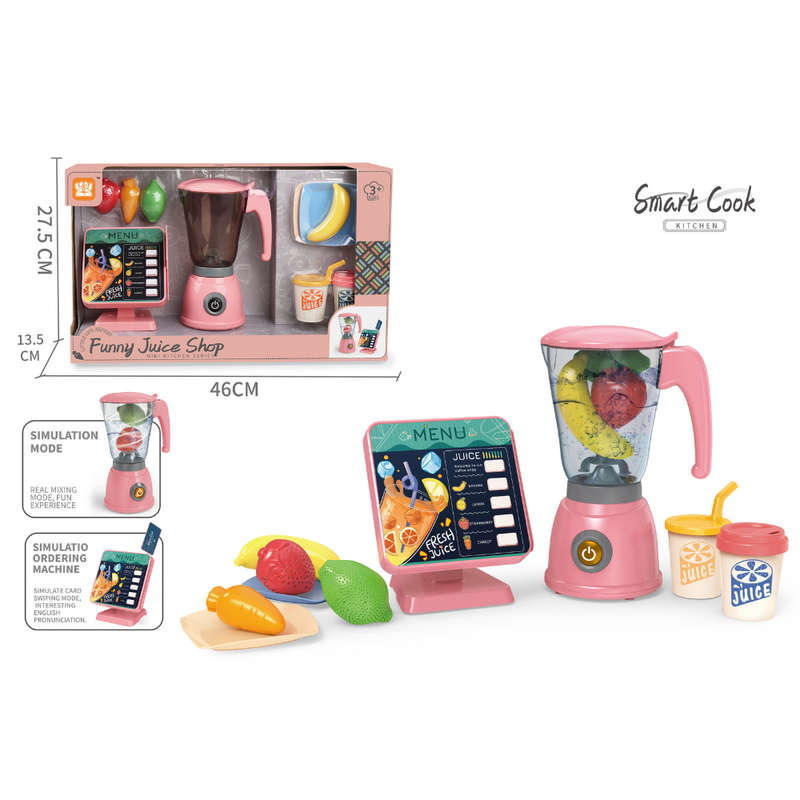 Pretend & Play Blender Set with Sound, Spinning Action & Ordering Station - Pink