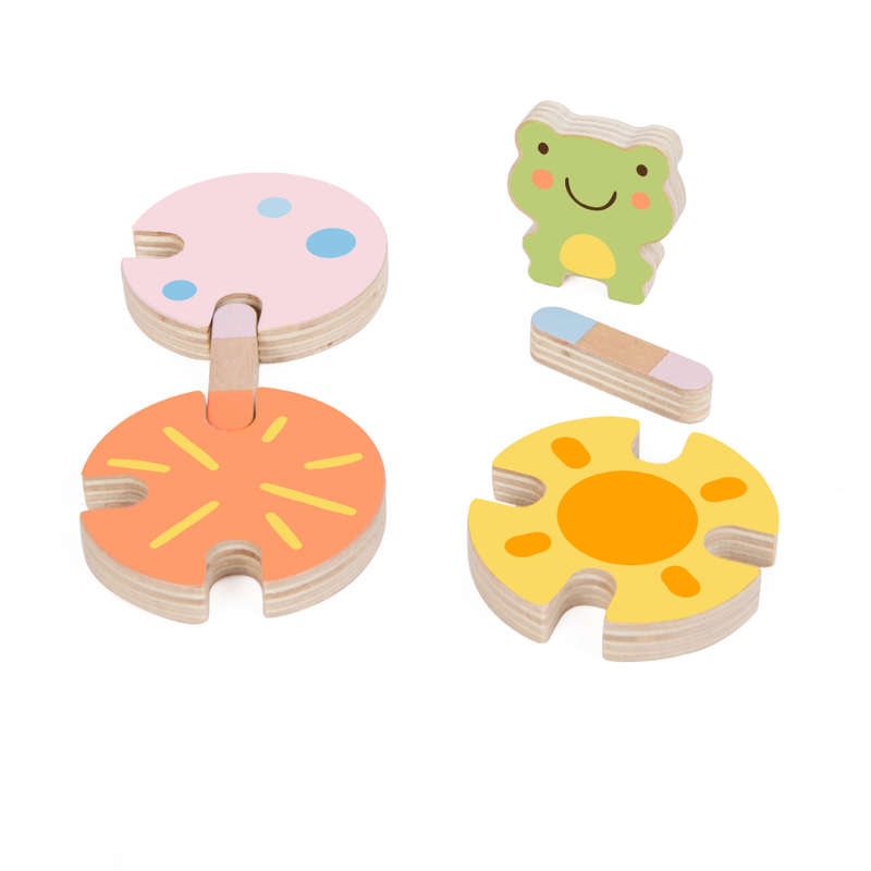 Classic World - Lotus Leaf Game - Wooden Colour & Shape Matching Toy - 31pcs
