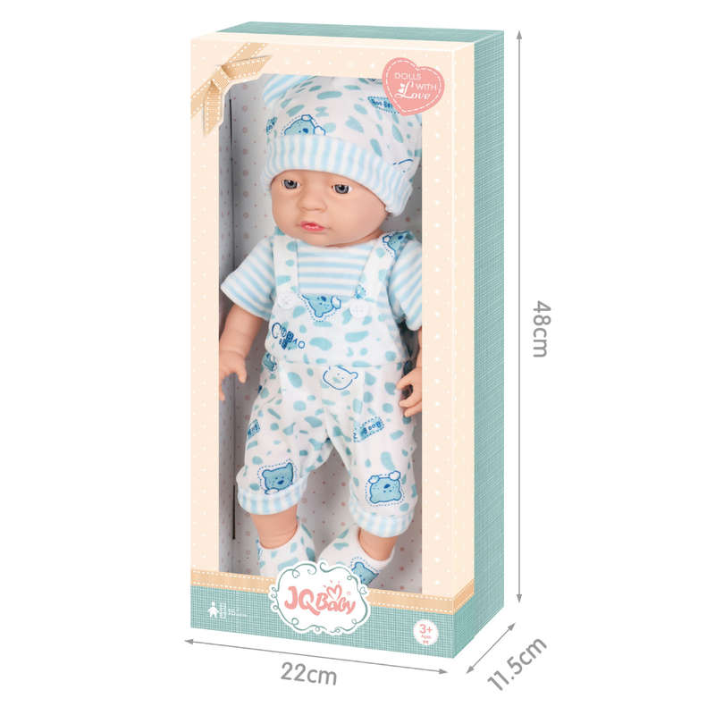 Baby Doll with Blue Clothing & Accessories - Vinyl Body - 40cm