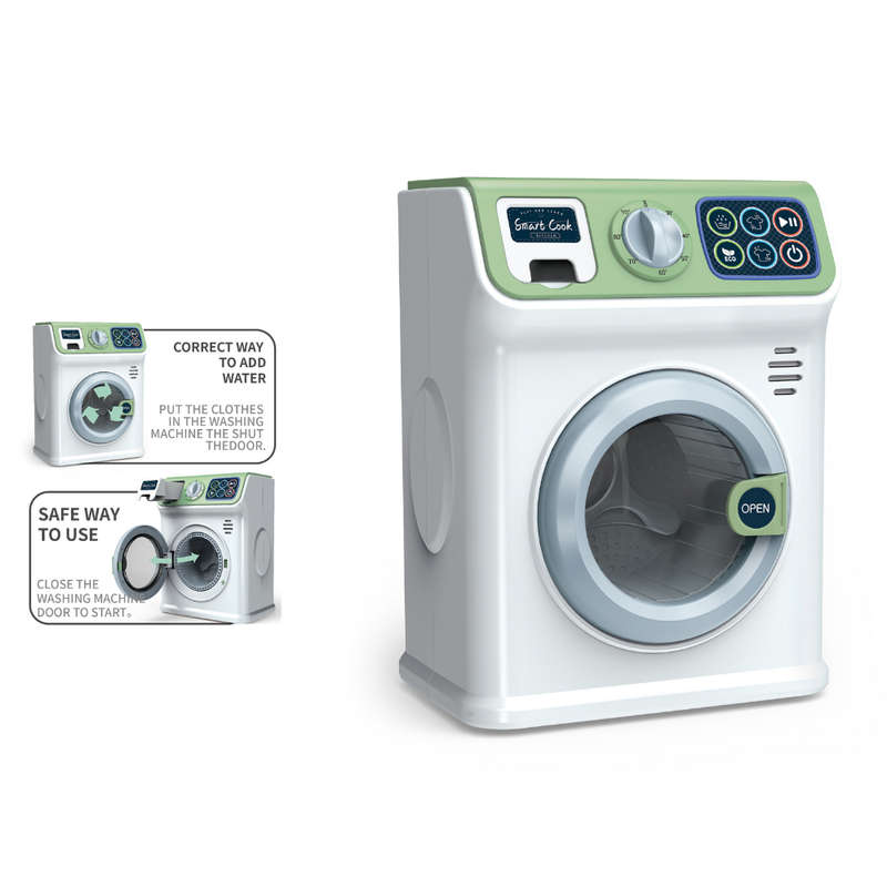Pretend & Play Washing Machine with Sound and Spinning Action - Green