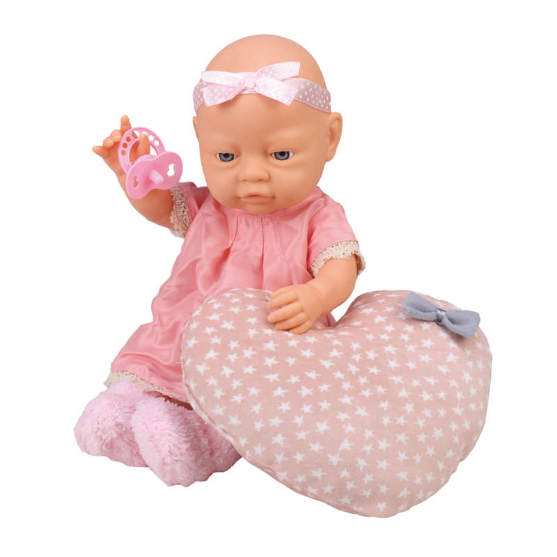Baby Doll with Clothing, Pillow & Accessories - Vinyl Body - 40cm