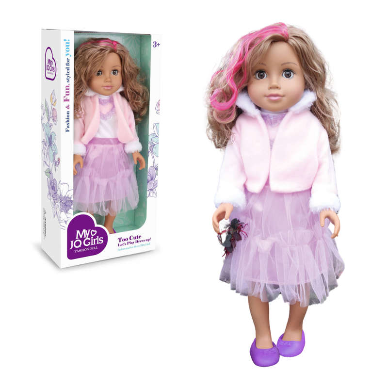 Fashion Doll - Brown Hair, Skirt & Ballerina Flats - 46cm