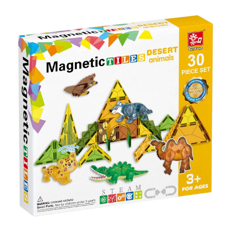 Magnetic Tiles - Wild Animals Set - 30 Pieces