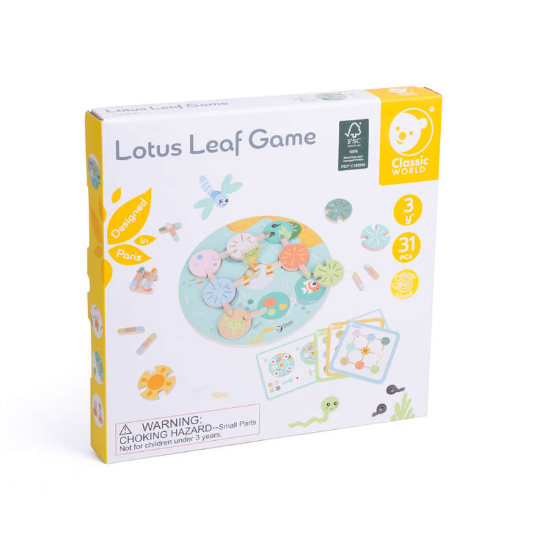 Classic World - Lotus Leaf Game - Wooden Colour & Shape Matching Toy - 31pcs