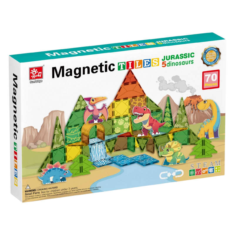 Magnetic Tiles - Dinosaur Set - 70 Pieces
