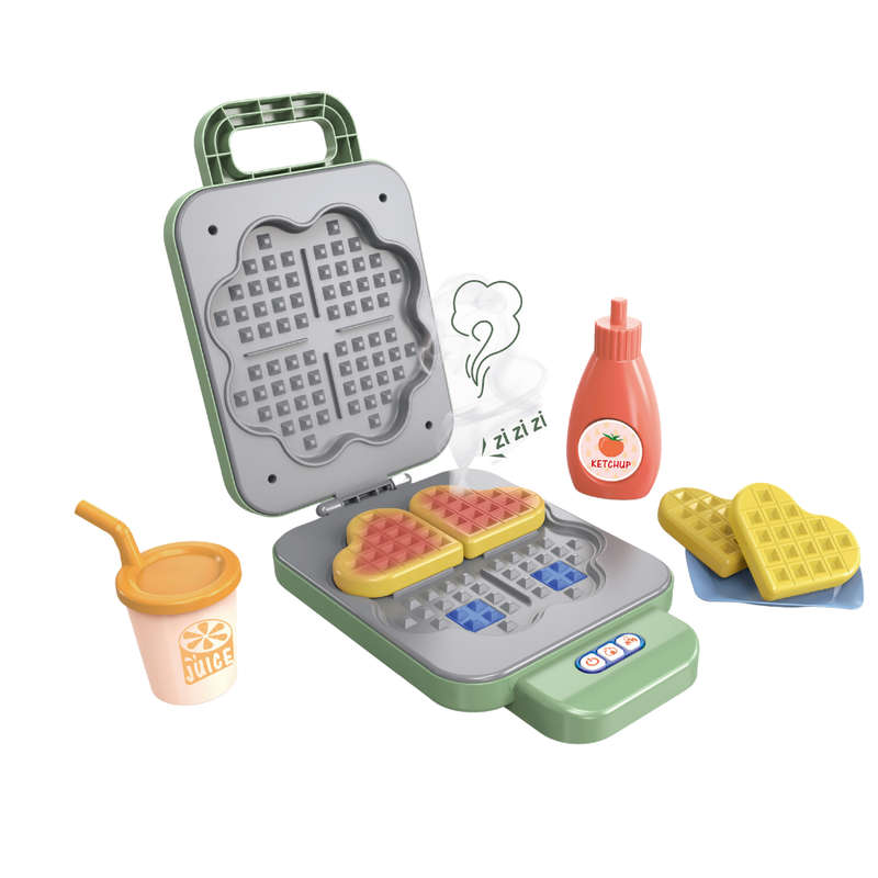 Pretend & Play Waffle Set with Lights, Sound & Colour Changing Food - Green