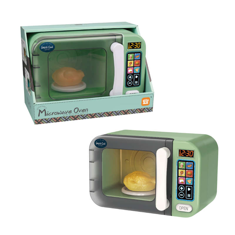 Pretend & Play Microwave with Lights, Sound & Colour Changing Food - Green