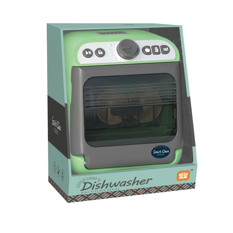 Pretend & Play Dishwasher Set with Sound, Lights & Water Spray Effect - Green