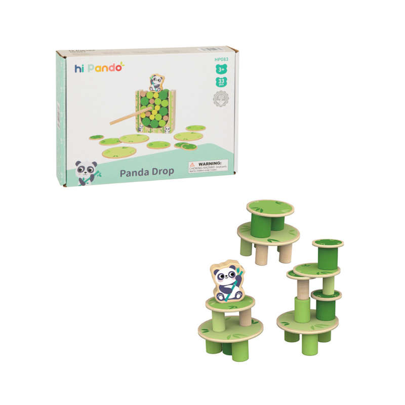 hi Pando - Timber Tumble - 2-in-1 Wooden Bamboo Balancing Game - 33pcs