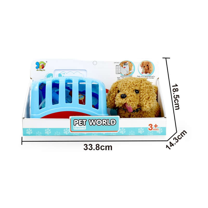 Cogo - Pretend & Play Electric Dog Care Kit with Pet Vet Accessories - Brown and White Dog