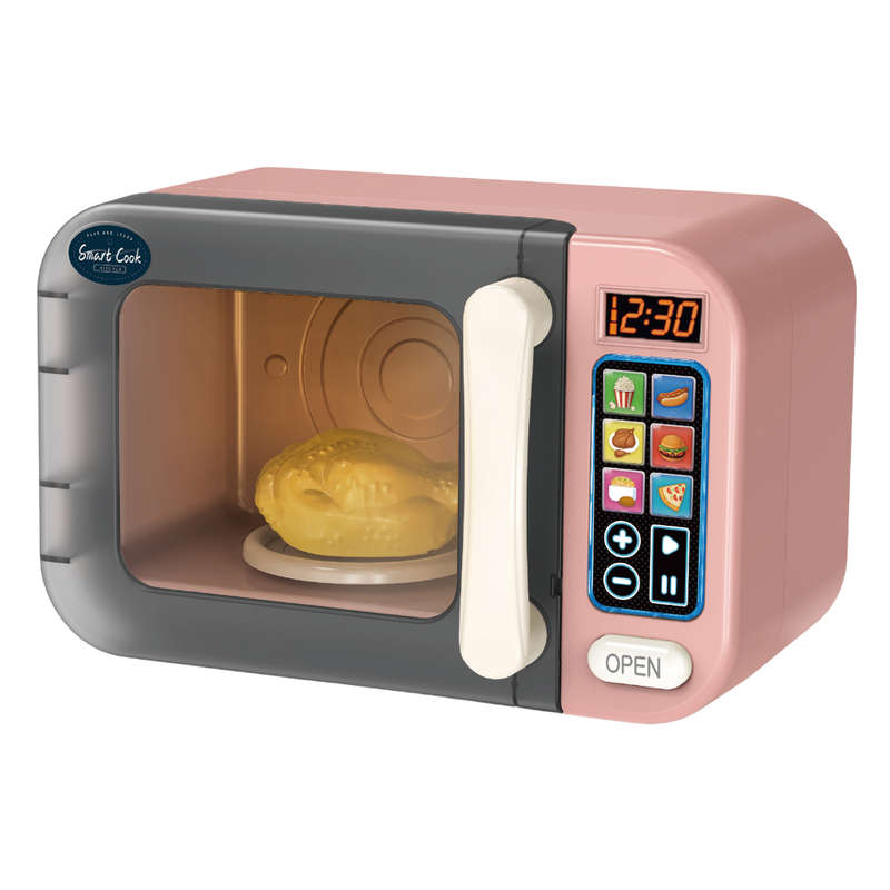 Pretend & Play Microwave with Lights, Sound & Colour Changing Food - Pink