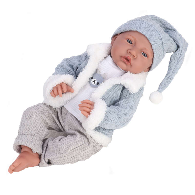 Baby Boy Doll with 12 Sounds - Soft Cotton Body - 40cm