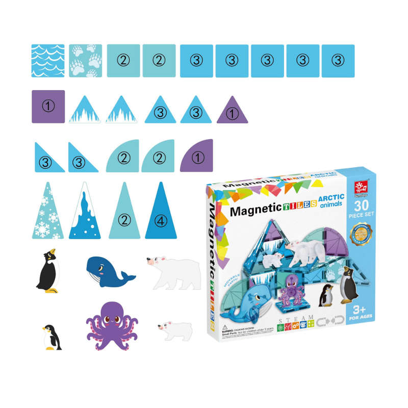 Magnetic Tiles - Arctic Animals Set - 30 Pieces