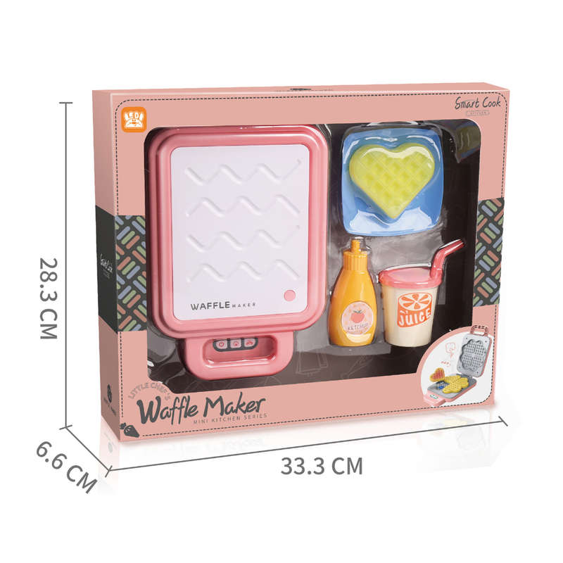 Pretend & Play Waffle Set with Lights, Sound & Colour Changing Food - Pink