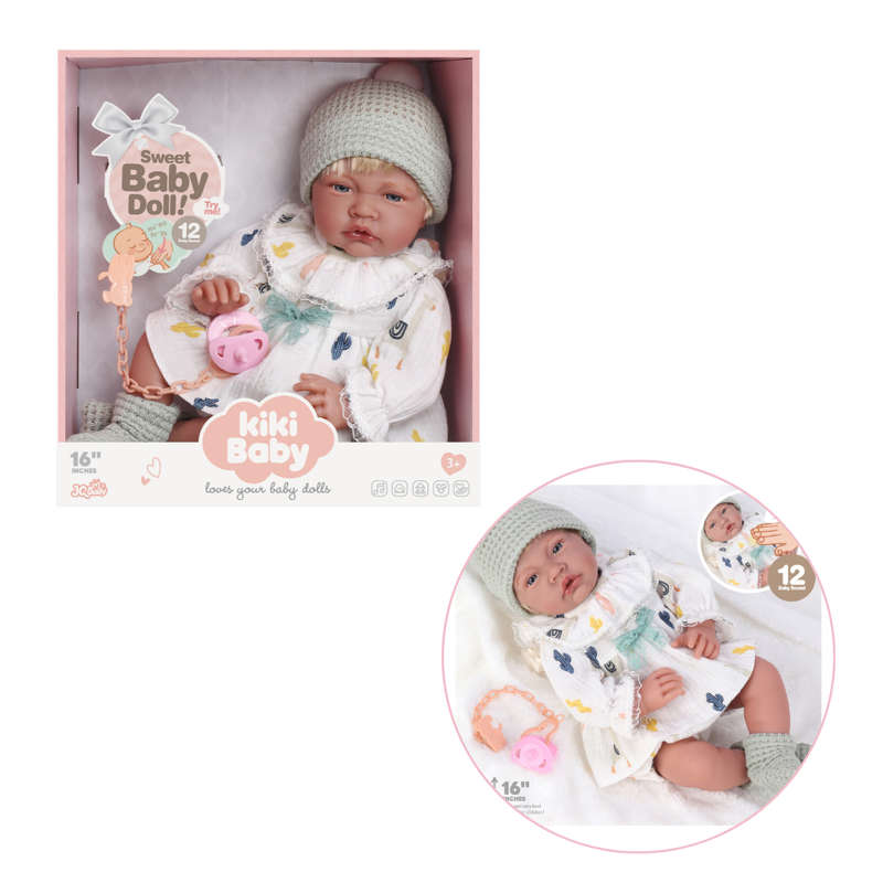 Baby Doll with 12 Sounds - Soft Cotton Body - 40cm