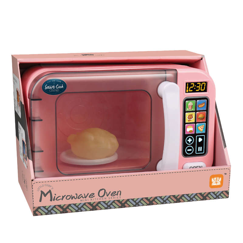 Pretend & Play Microwave with Lights, Sound & Colour Changing Food - Pink