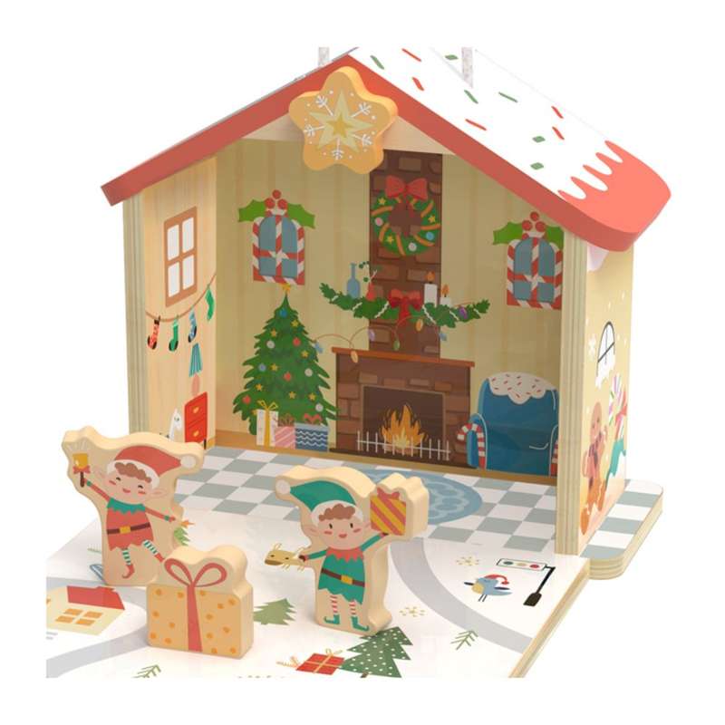 hi Pando - Wooden Christmas Story Bo x Play Set
