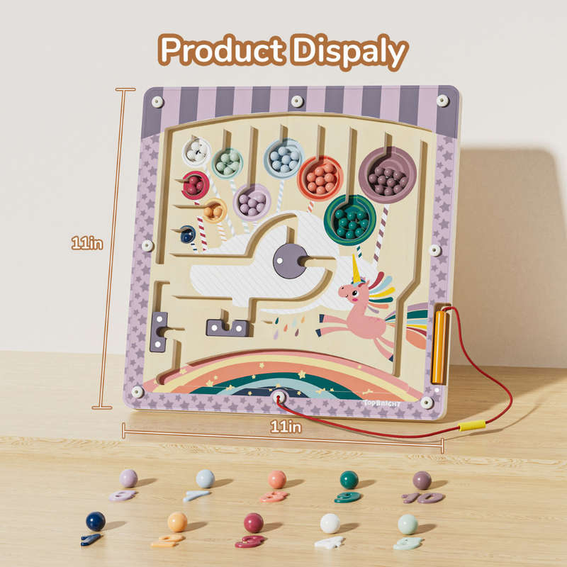 TopBright - Wooden Magnetic Maze - Unicorn