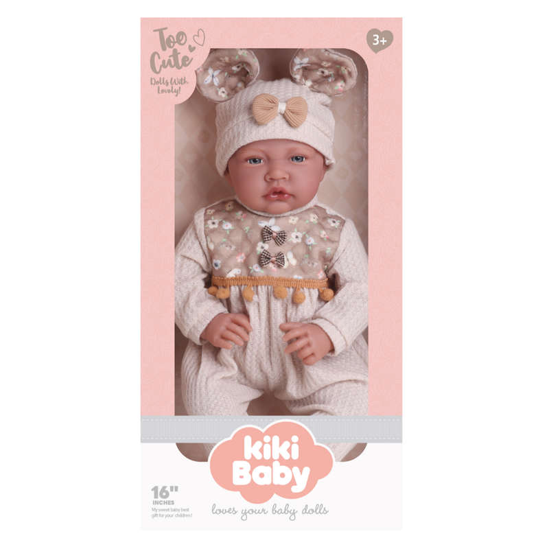 Baby Doll - Soft Cotton Body - Jumper, Beanie & Shoes - 40cm