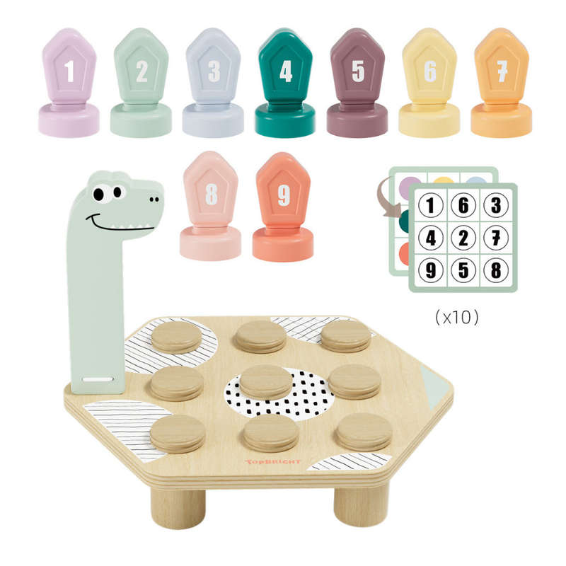 TopBright - Happy Dino Twist - Number & Colour Matching Game - 20pcs