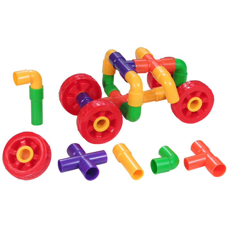 Greenbean - Building Pipes with Wheels Construction Set - 72pcs in Polybag