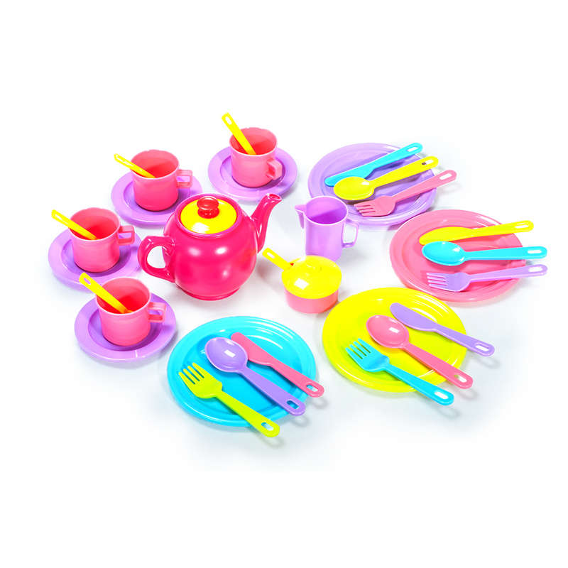 Greenbean - Pretend & Play Tea & Dinner Set - Pastel - 34pcs