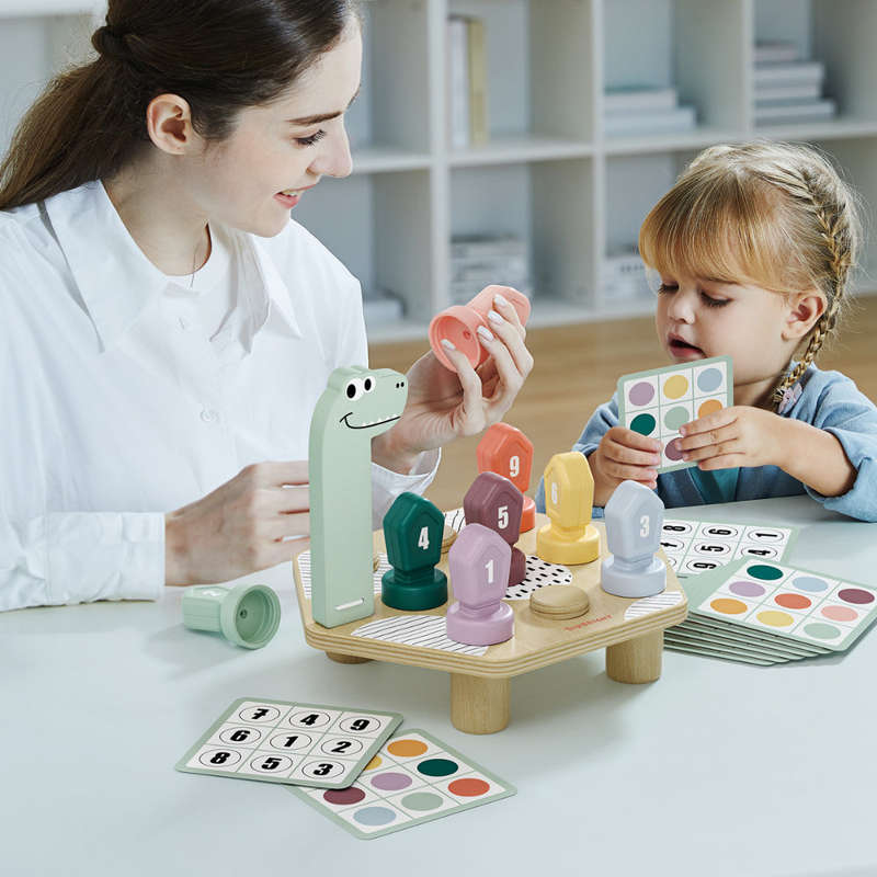 TopBright - Happy Dino Twist - Number & Colour Matching Game - 20pcs