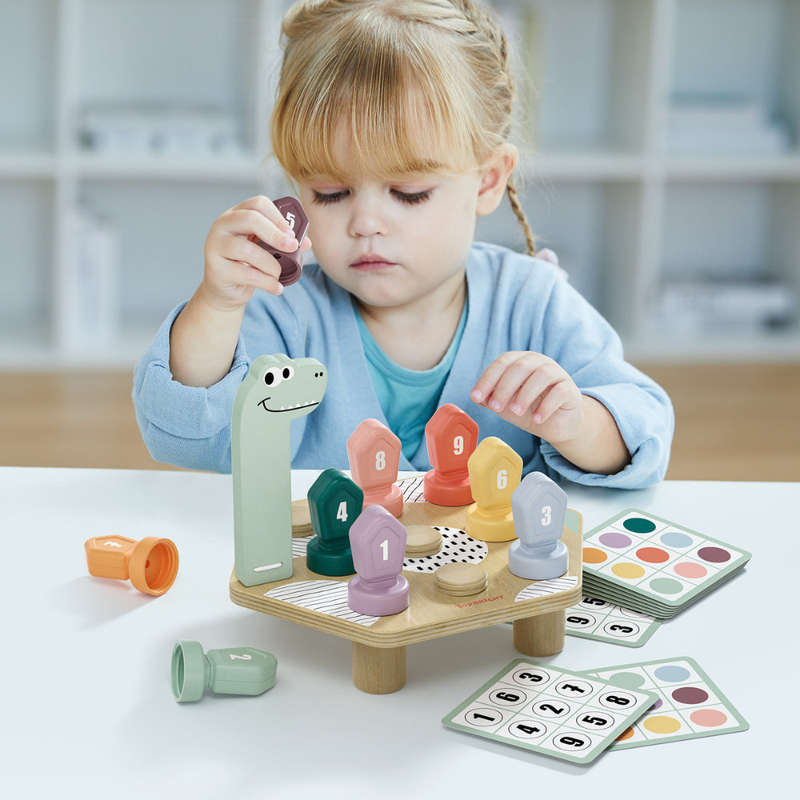 TopBright - Happy Dino Twist - Number & Colour Matching Game - 20pcs