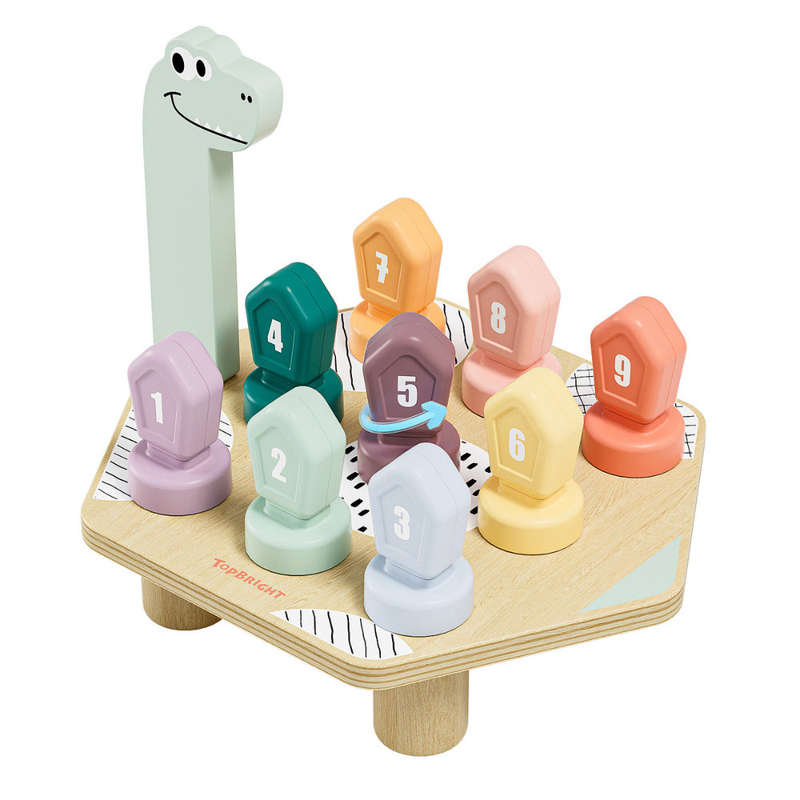 TopBright - Happy Dino Twist - Number & Colour Matching Game - 20pcs