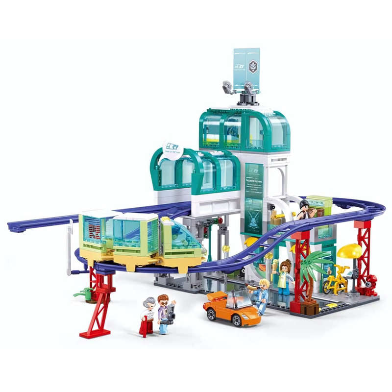 Sluban Building Set: Metropolis - Central Train Station - 605 Pieces